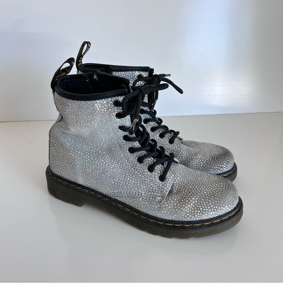 Doc Martens Junior 1460 Metallic Suede Lace Up Boots - Picture 1 of 9